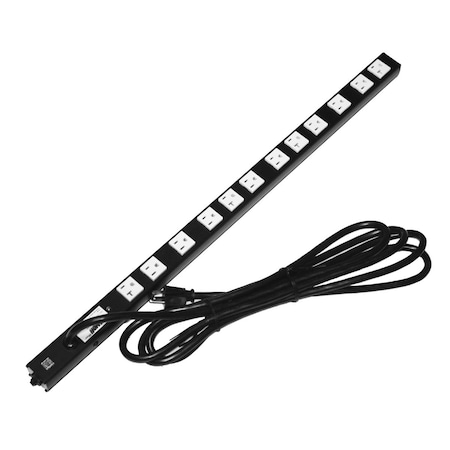 Lowell Power Strip, Surge, (4) 5-20R, (8) 5-15R, 5-20P, 12 ft. ACS-2012